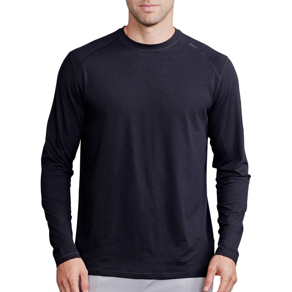 tasc Performance Mens Carrollton Long Sleeve Shirt XL Black Organic Cotton